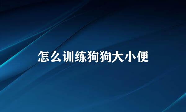 怎么训练狗狗大小便