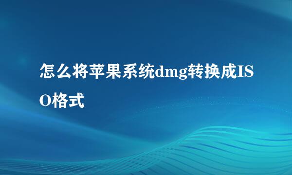 怎么将苹果系统dmg转换成ISO格式