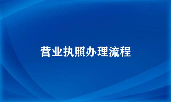 营业执照办理流程