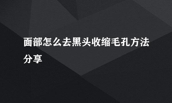 面部怎么去黑头收缩毛孔方法分享