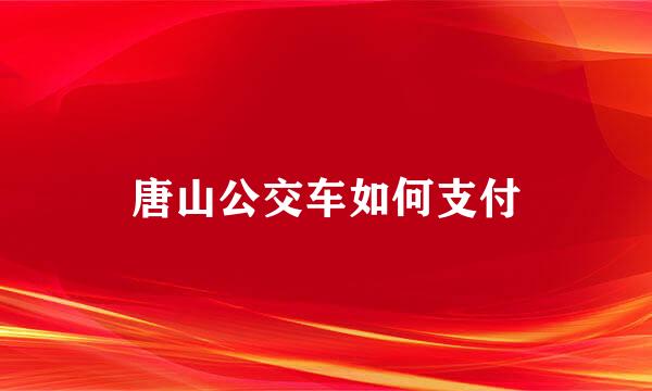 唐山公交车如何支付