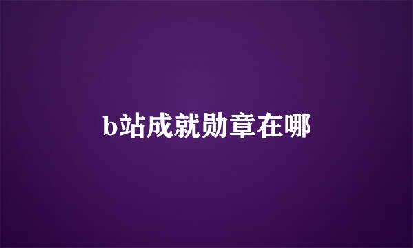 b站成就勋章在哪