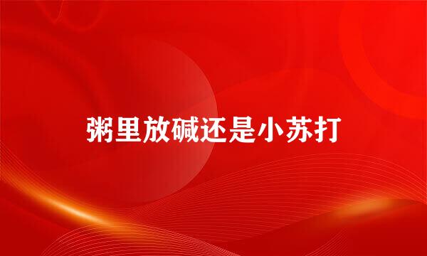 粥里放碱还是小苏打