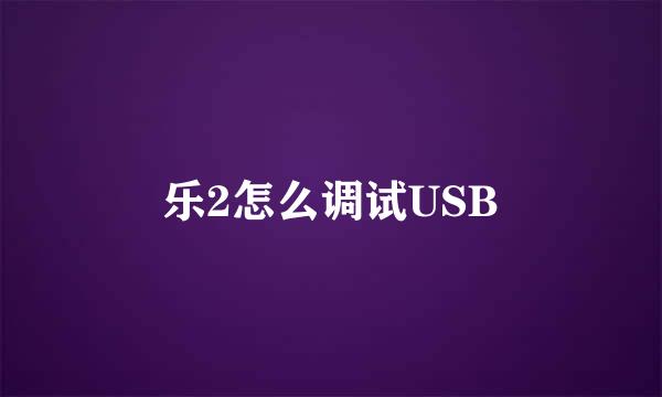 乐2怎么调试USB