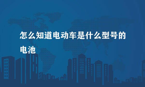 怎么知道电动车是什么型号的电池