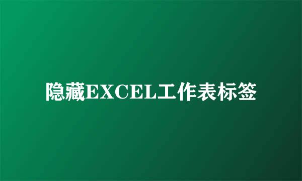 隐藏EXCEL工作表标签