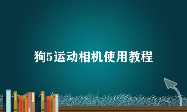 狗5运动相机使用教程