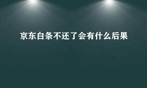 京东白条不还了会有什么后果