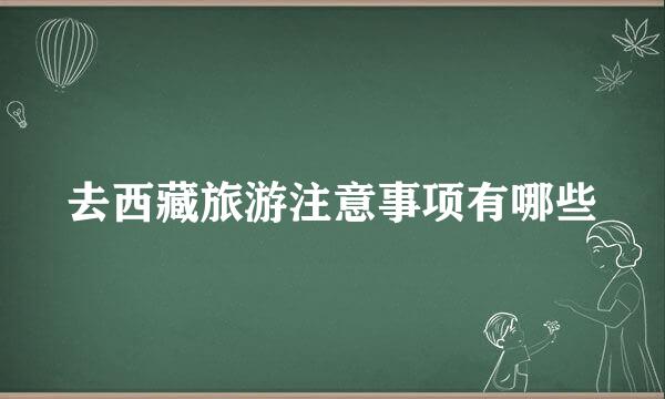 去西藏旅游注意事项有哪些