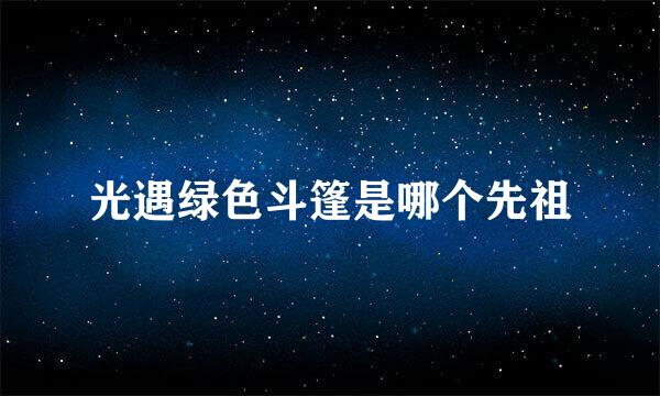 光遇绿色斗篷是哪个先祖