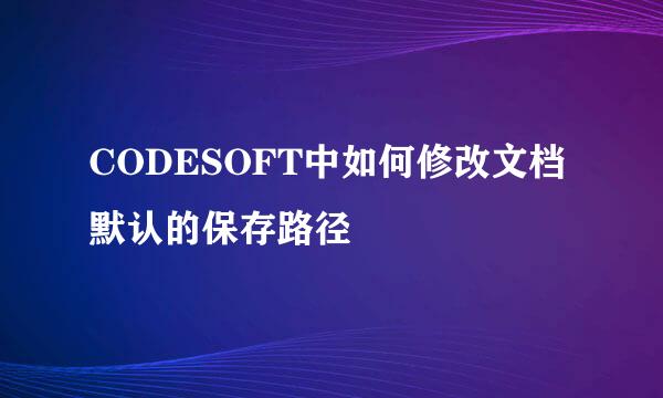CODESOFT中如何修改文档默认的保存路径