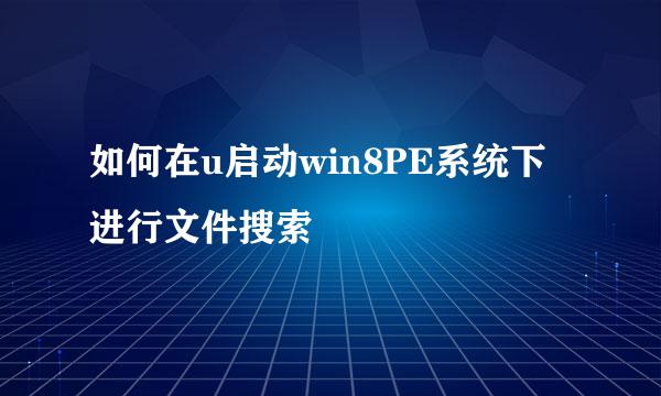 如何在u启动win8PE系统下进行文件搜索