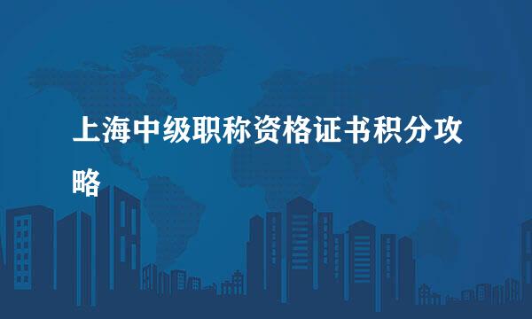 上海中级职称资格证书积分攻略