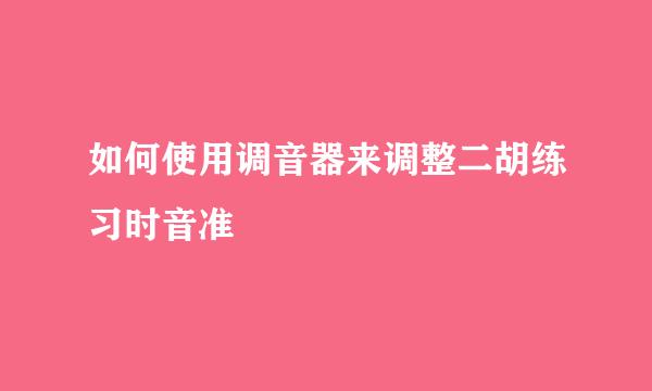 如何使用调音器来调整二胡练习时音准