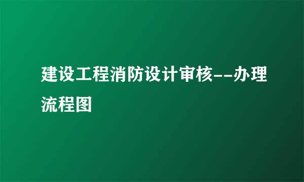 建设工程消防设计审核--办理流程图