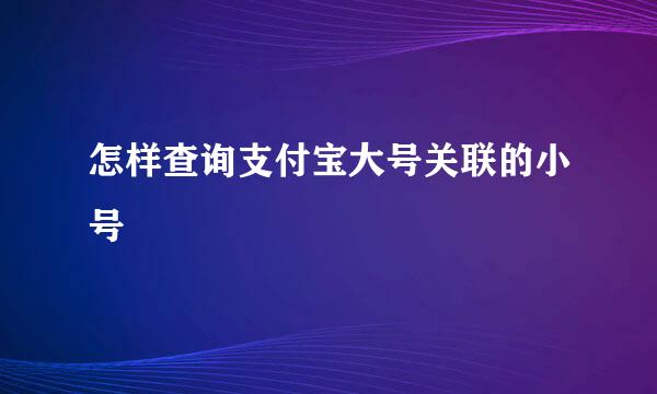怎样查询支付宝大号关联的小号