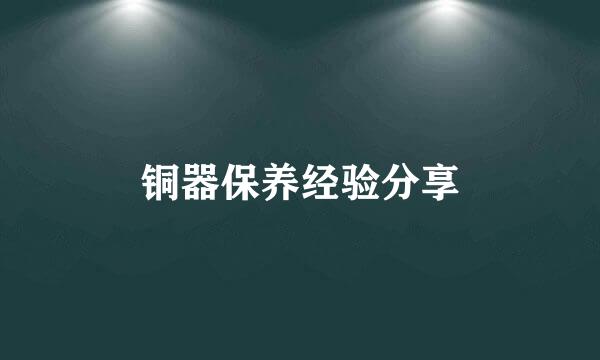 铜器保养经验分享