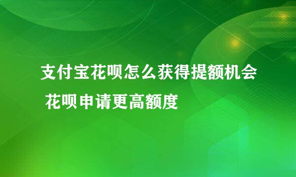 支付宝花呗怎么获得提额机会 花呗申请更高额度
