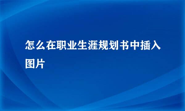 怎么在职业生涯规划书中插入图片