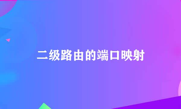 二级路由的端口映射