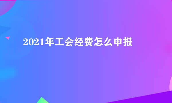 2021年工会经费怎么申报