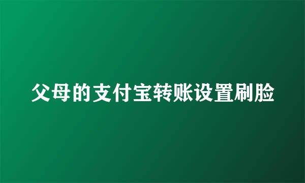 父母的支付宝转账设置刷脸