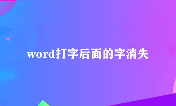 word打字后面的字消失