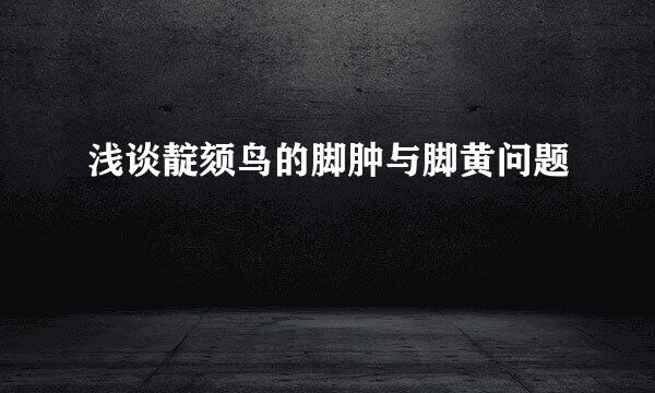 浅谈靛颏鸟的脚肿与脚黄问题