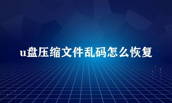 u盘压缩文件乱码怎么恢复