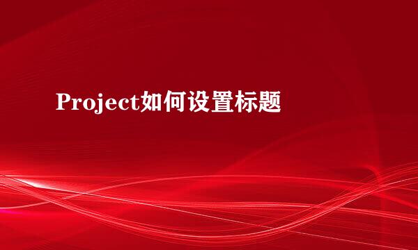 Project如何设置标题