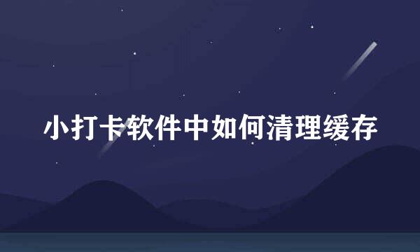 小打卡软件中如何清理缓存