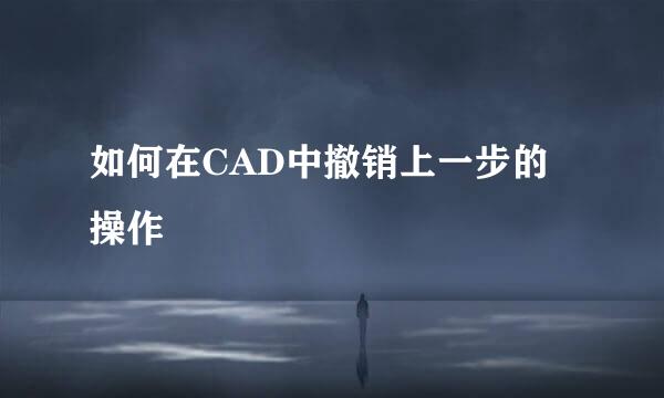 如何在CAD中撤销上一步的操作