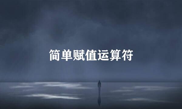 简单赋值运算符