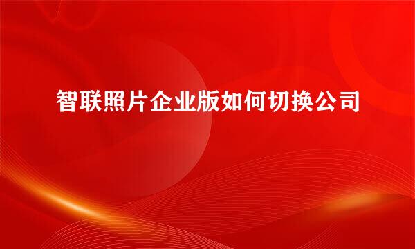 智联照片企业版如何切换公司