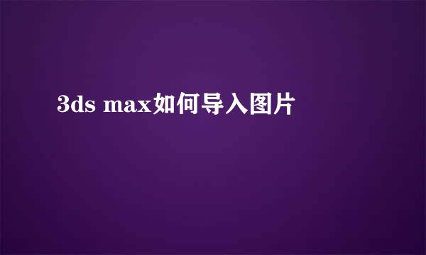3ds max如何导入图片