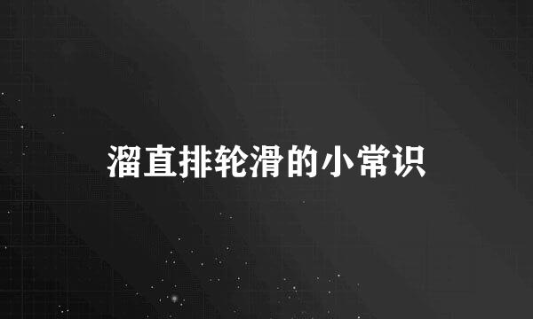溜直排轮滑的小常识