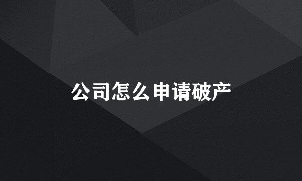 公司怎么申请破产