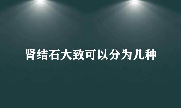 肾结石大致可以分为几种