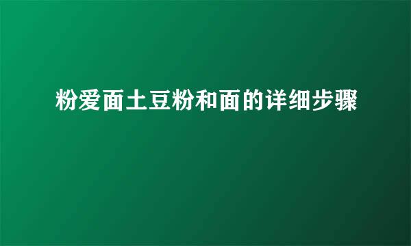 粉爱面土豆粉和面的详细步骤