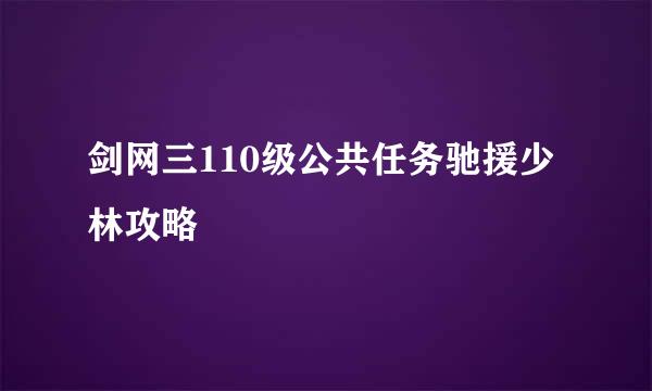 剑网三110级公共任务驰援少林攻略