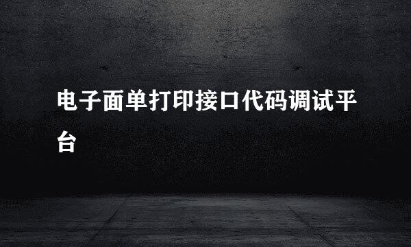 电子面单打印接口代码调试平台
