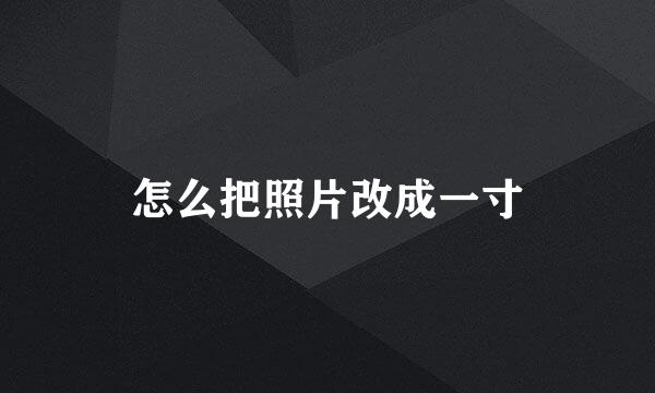 怎么把照片改成一寸