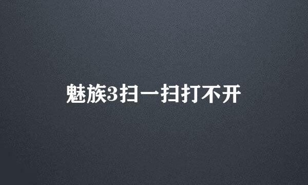 魅族3扫一扫打不开