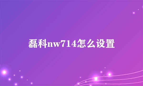 磊科nw714怎么设置