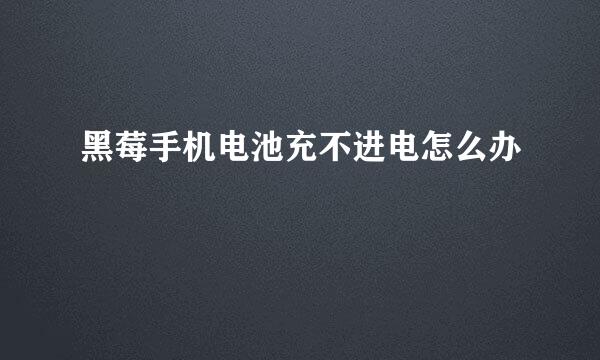 黑莓手机电池充不进电怎么办