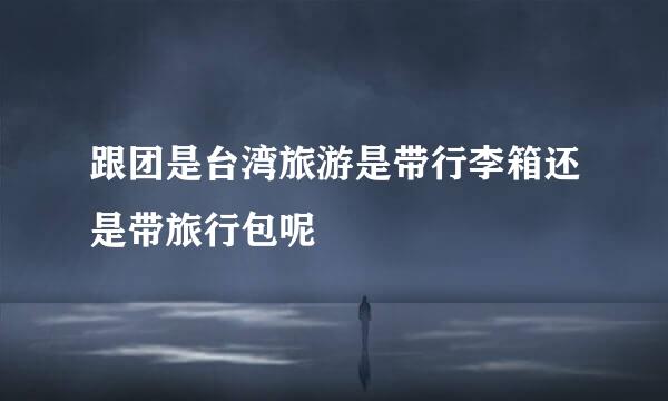 跟团是台湾旅游是带行李箱还是带旅行包呢