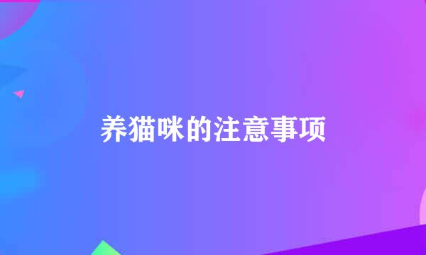 养猫咪的注意事项