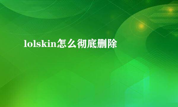 lolskin怎么彻底删除
