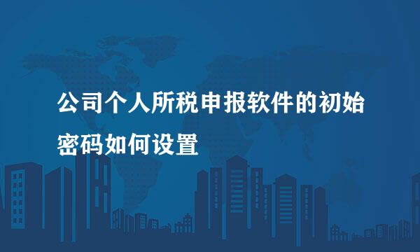 公司个人所税申报软件的初始密码如何设置