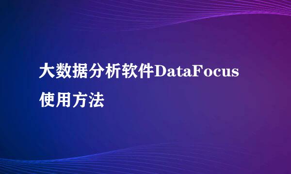 大数据分析软件DataFocus 使用方法